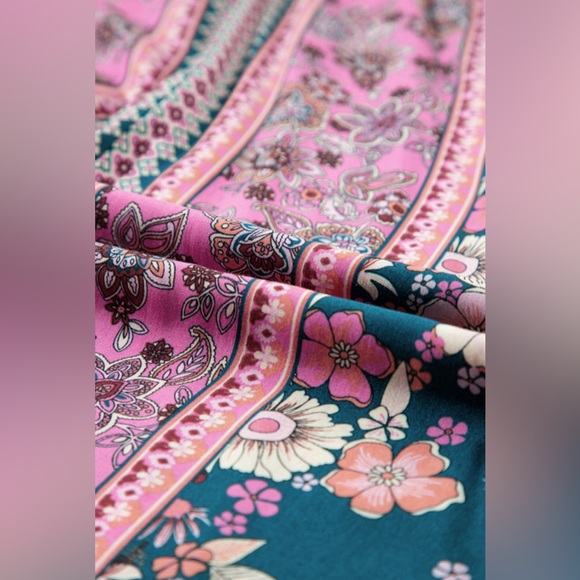 Pink Bohemian Floral Patchwork Sundress - Picture 4 of 6